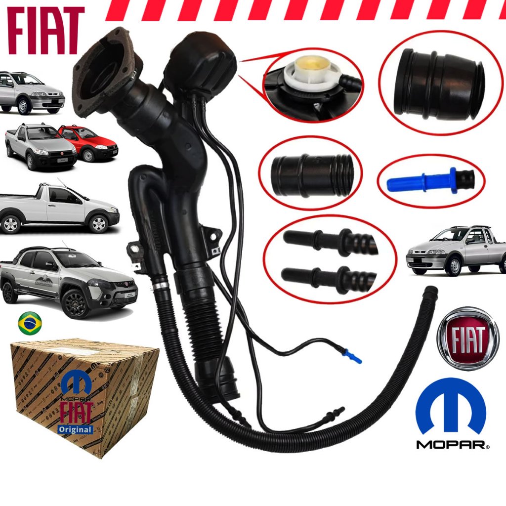 Tubo Gargalo Tanque Fiat Bocal Combustível Fiat Strada Fire 1.3 1.4 1.5 1.8 Todos Original Fiat c/NF em Oferta na Shopee