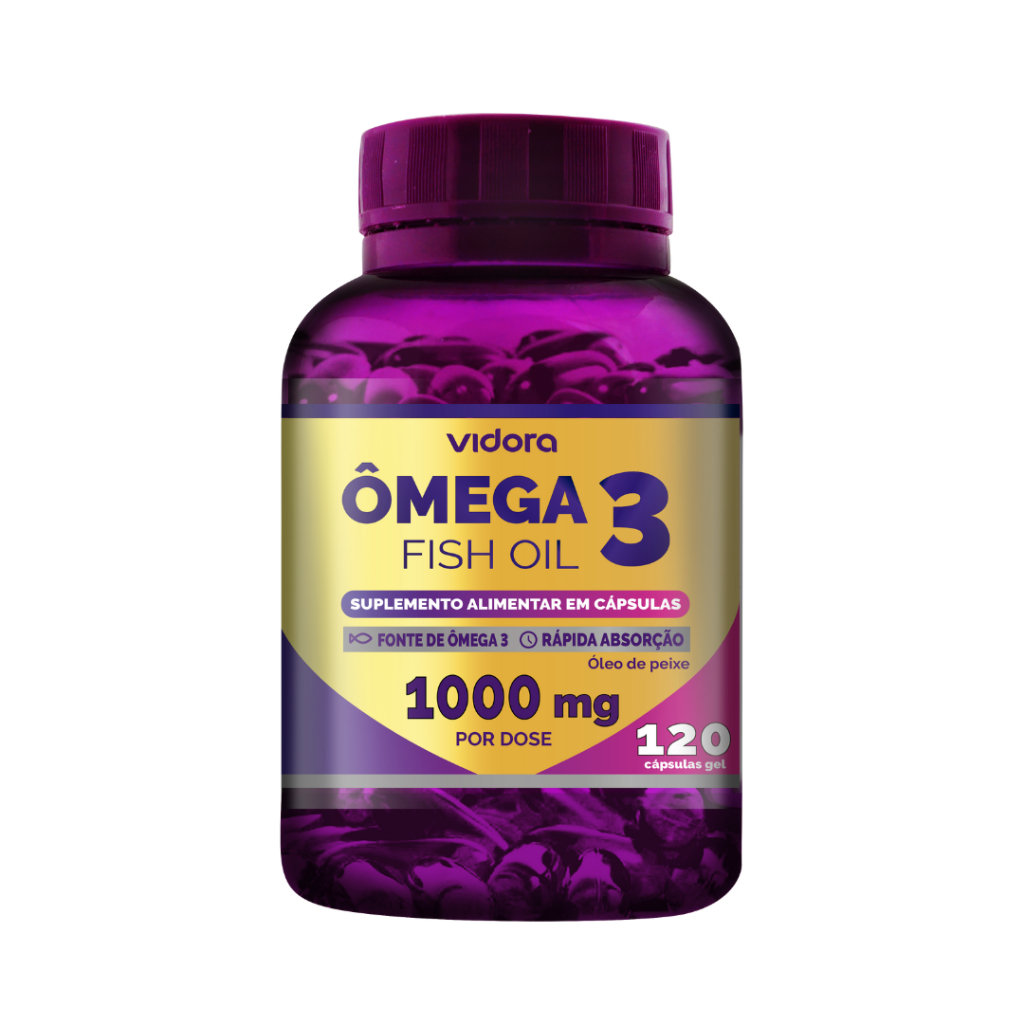Omega 3 1000mg Fish Oil Vidora 120 Cápsulas.