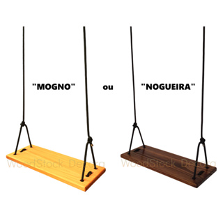 Balanço de Madeira Maciça Envernizada Suspenso com CORDA de 4 METROS em Cada Lado Infantil e Adulto em Oferta na Shopee