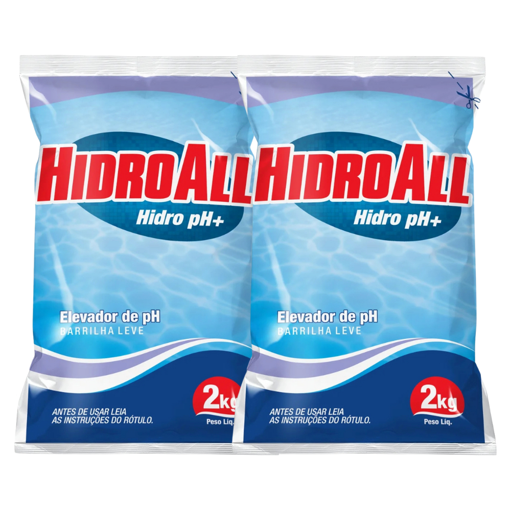 Kit 2 Barrilha Leve Elevador de pH 2Kg Hidroall em Oferta na Shopee