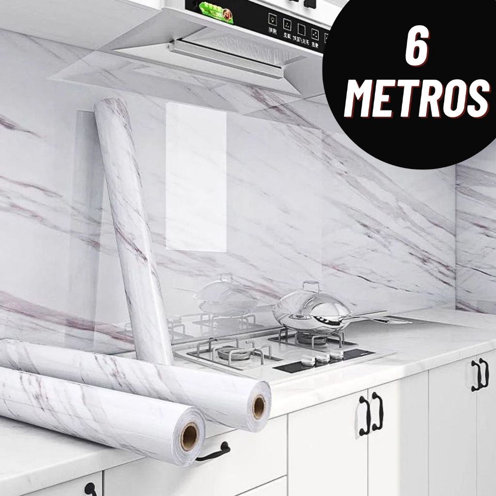 Papel De Parede Adesivo Para Cozinha Quarto Brilhante Lavável Mármore 3m x 60cm Resistente Água em Oferta na Shopee