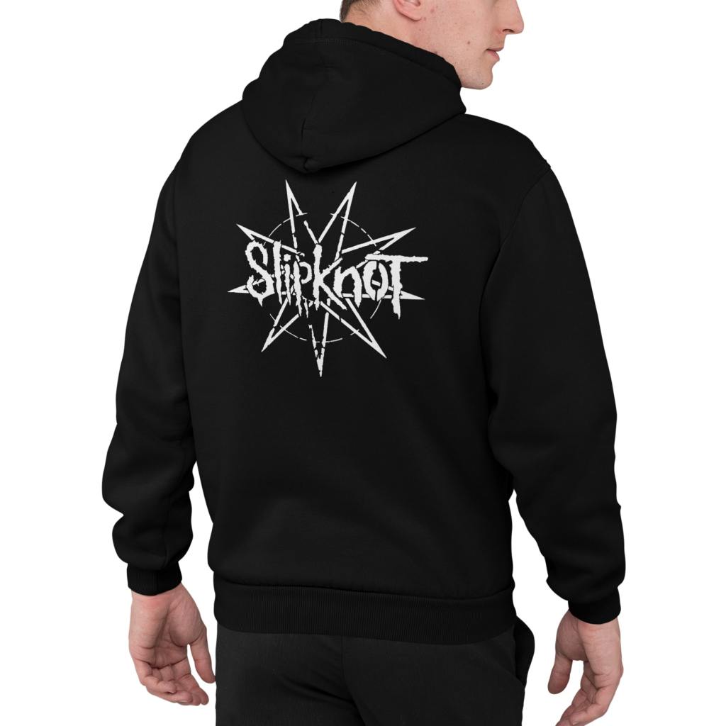 Moletom Preta Slipknot Star Estrela Símbolo Capuz e Moletom