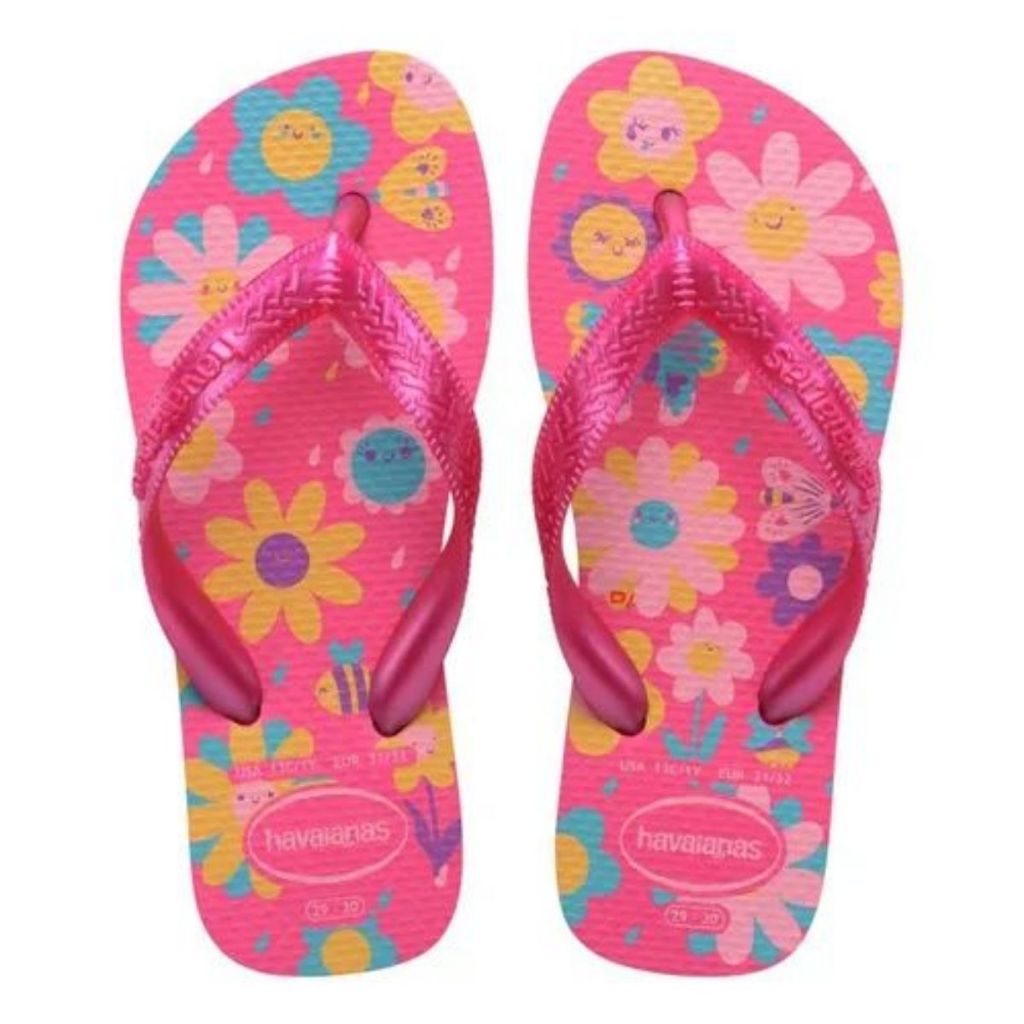 Chinelo Sandálias Havaianas Kids Flores em Oferta na Shopee