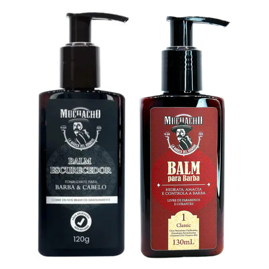 Kit Balm Escurecedor De Barba E Cabelo + Balm Para Barba Muchacho
