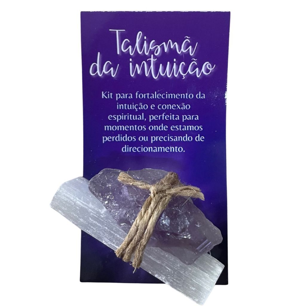 Pedra Ametista e Selenita Talismã Da Intuição e Conexão Espiritual