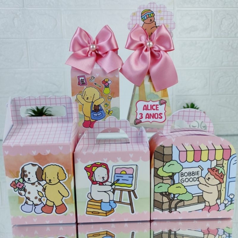 Kit Caixinhas Ursinhos de Colorir Bob Rosa/Menina - Lembrancinhas Personalizadas | Mimos | Personalizados(PEGUE E MONTE) em Oferta na Shopee
