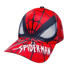 BONÉ INFANTIL HOMEM ARANHA ESTAMPADO, ABA CURVA E COM TELA