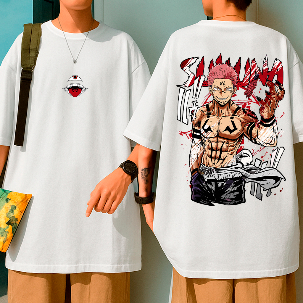 Camiseta Estampada Oversized Anime Treino Academia Sukuna Jujutsu Camisa Corte Feminino Masculino