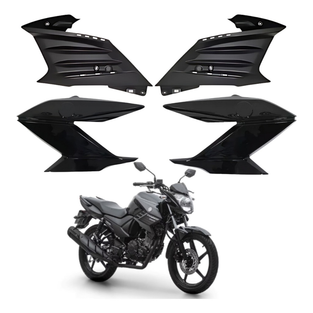 Kit Carenagem Aba do Tanque e Complemento Moto Fazer 150 2014 á 2018