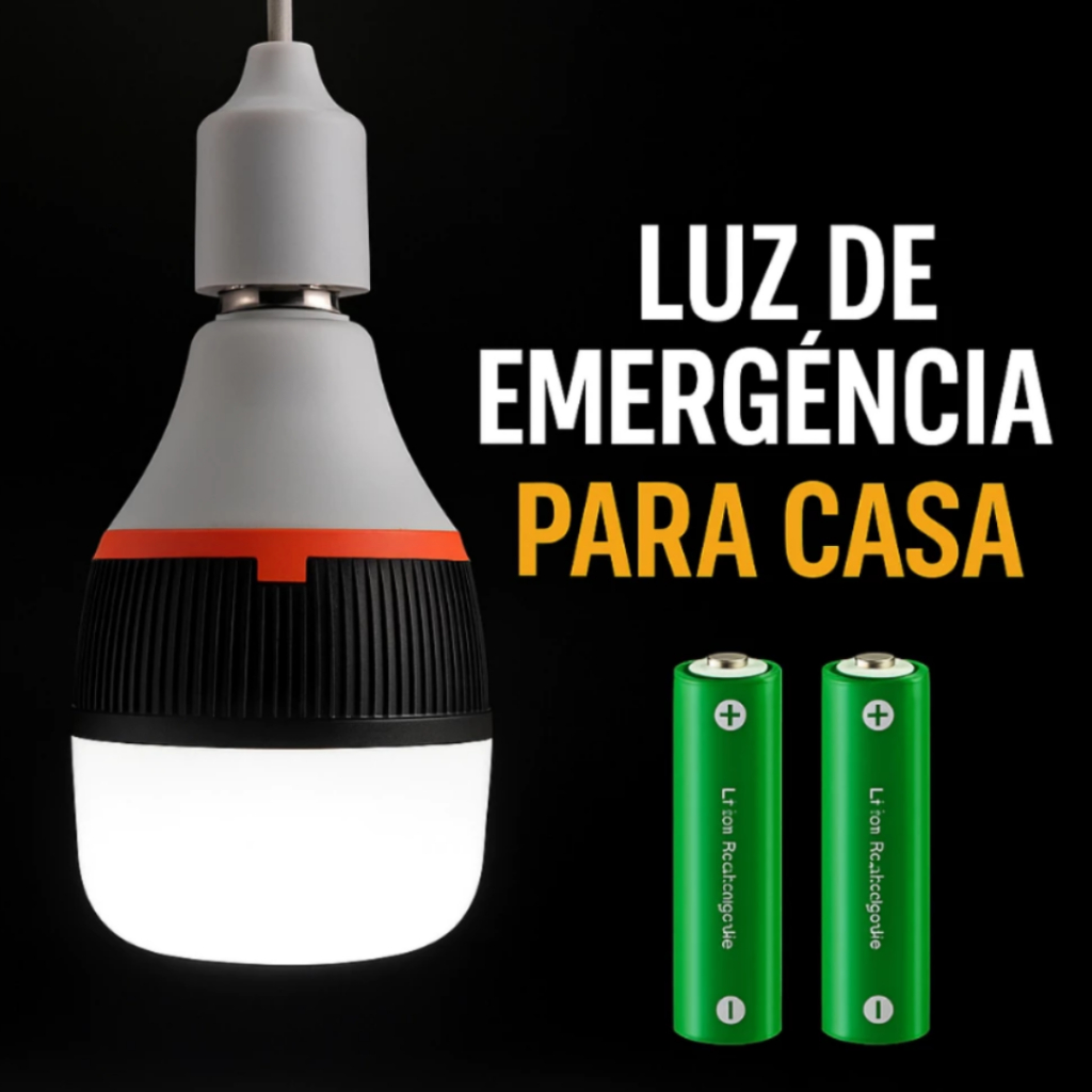 Lâmpada de Emergência Led 10h Ligada Após falta de Energia - BIVOLT
