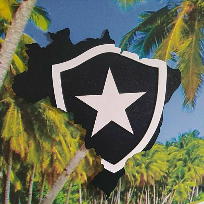 Escudo - Placa decorativa em alto relevo Botafogo mapa quadro BMK ART'S