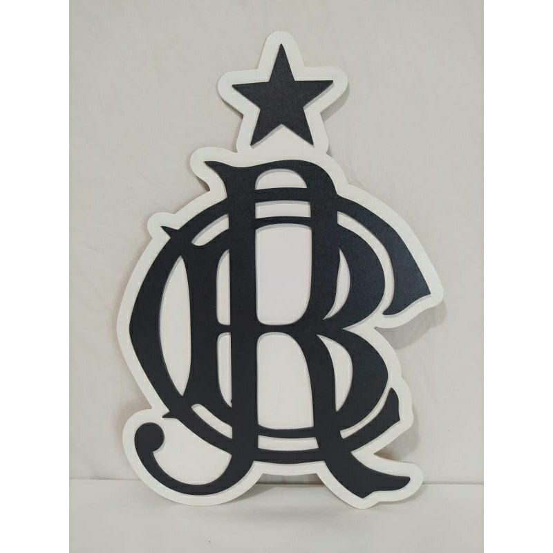 Escudo - Placa decorativa em alto relevo Antigo Botafogo Regatas quadro mdf BMK ART'S
