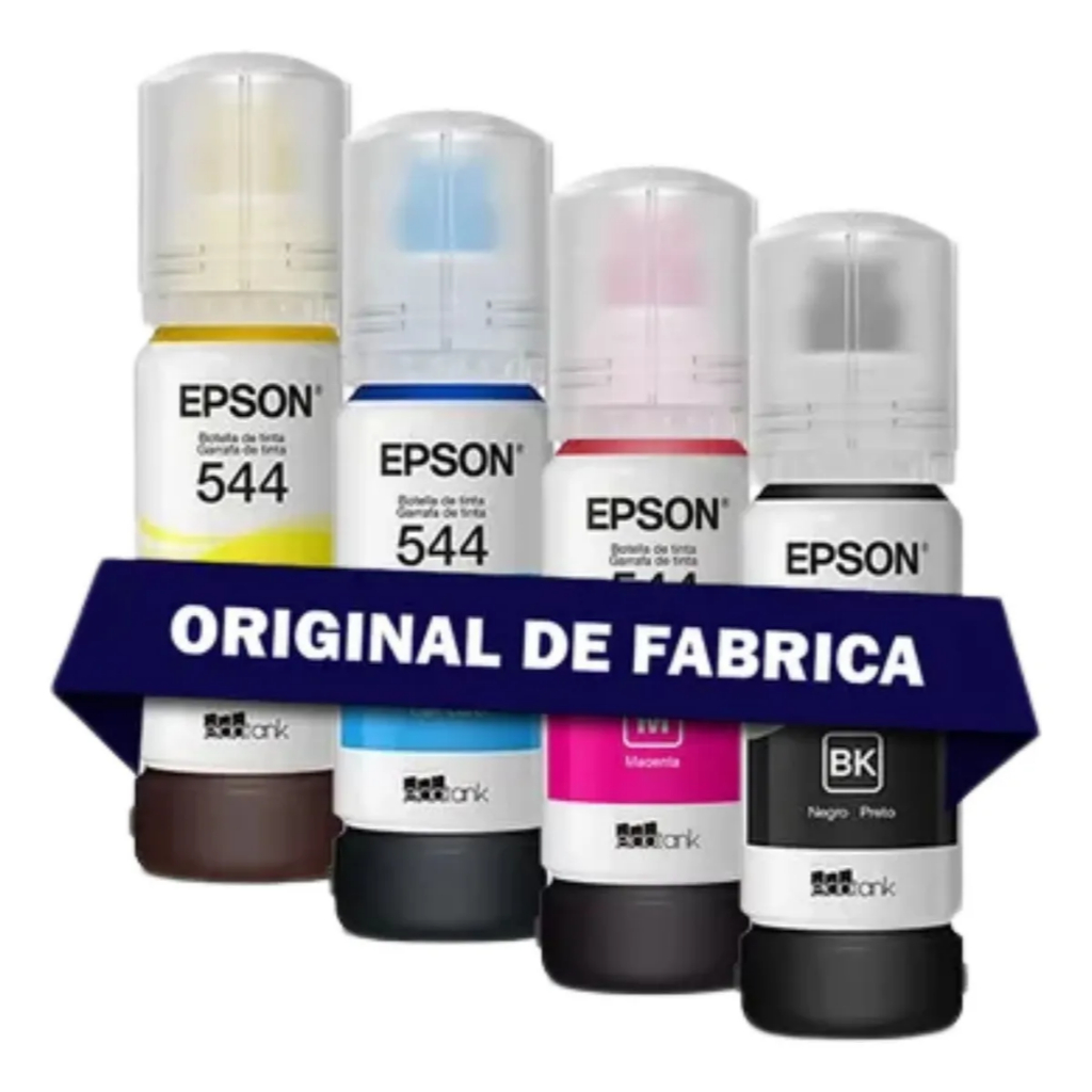 Kit de 4 Tintas Epson T544 para Impressoras Epson L3210 L3250 L3150 L3110 L5190 L1110 L3160 em Oferta na Shopee