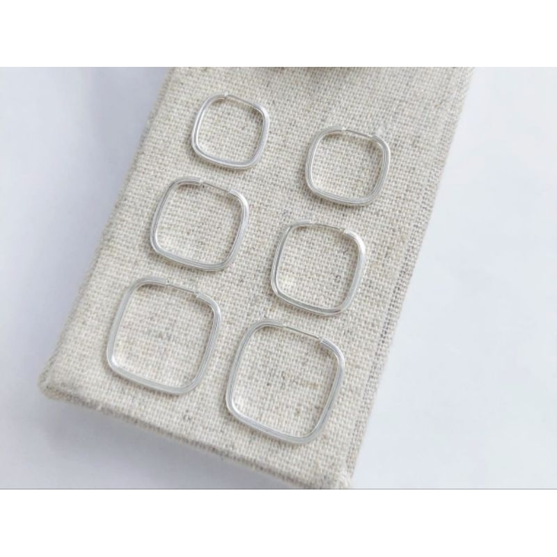 Trio Argolas Quadrado prata 925 em Oferta na Shopee