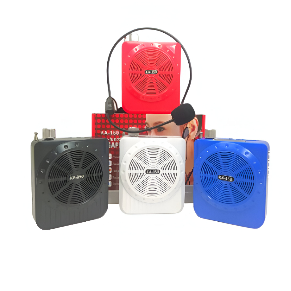 Megafone Portatil Amplificador Kit Professor Com Radio Fm Microfone Usb Sd Recarregavel Auto Falante