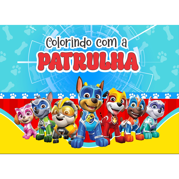 Livro de colorir|Tema Patrulha Canina- Capa dura Folhas grossas - A5 50 folhas Papel 120g