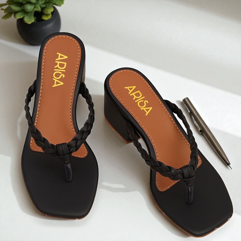 Tamanco de Dedo com Salto Bloco Conforto e Estilo no Dia a Dia em Oferta na Shopee