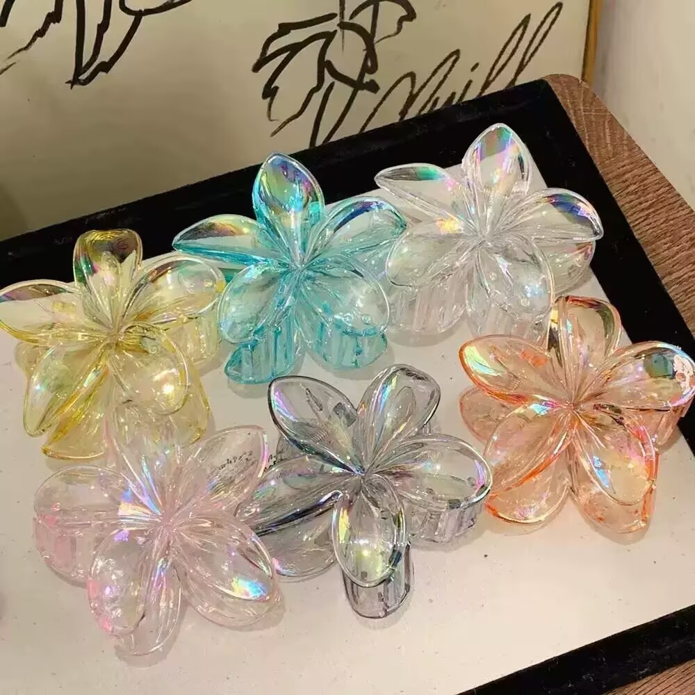 1 Pçs Verão Gradiente Ovo Flor Grampos De Cabelo Doce Garras Para Meninas Rabo De Cavalo Titular Tubarão Clipe em Oferta na Shopee