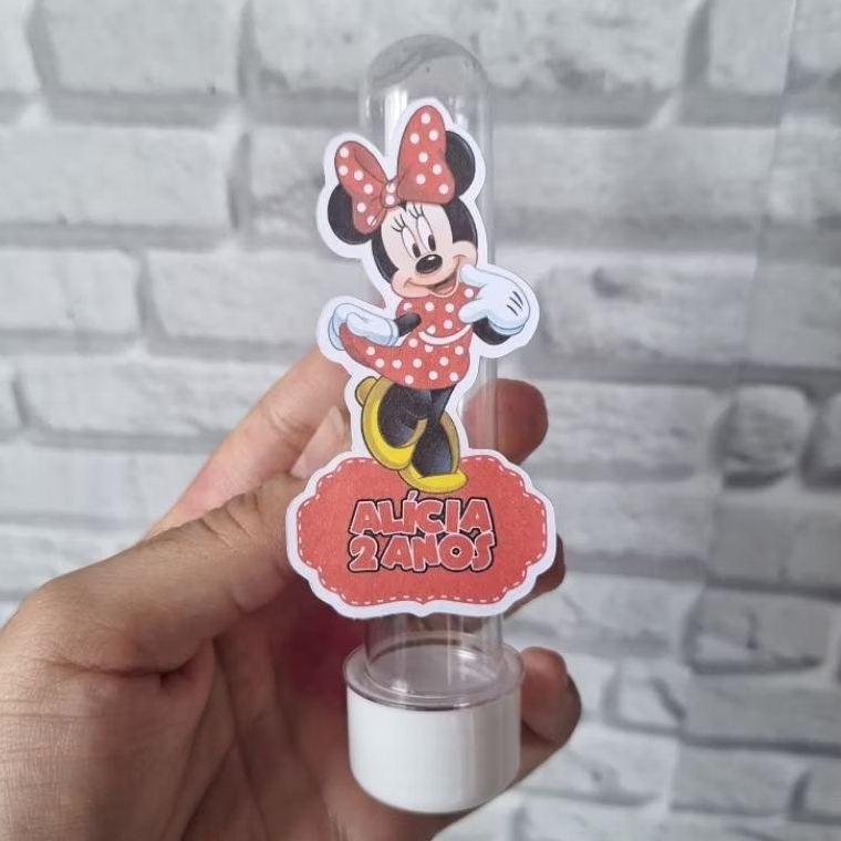 40 Apliques para Tubete Minnie Vermelha- Festa Infantil - Lembrancinhas Personalizadas