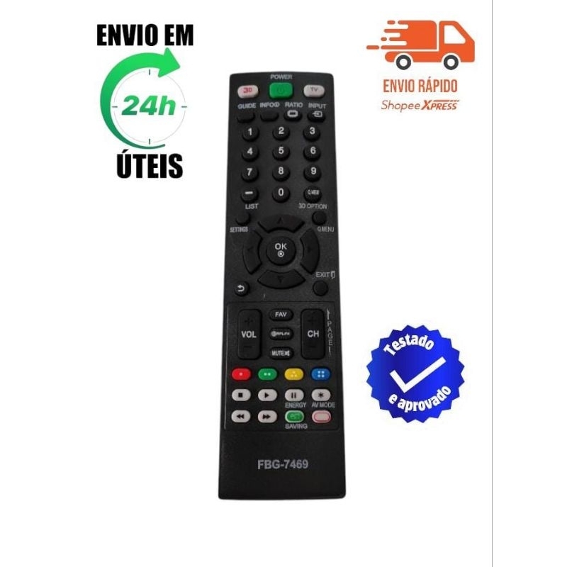 Controle Remoto Compativel Tv LG - LED/LCD/PLASMA AKB72914201 FBG-7469