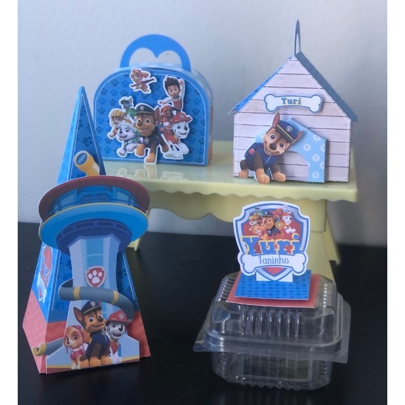 30 Caixas Patrulha Canina Personalizada , Só um Bolinho , Mesversário Aniversário, Decoração Casa e Escola,PEGUE E MONTE