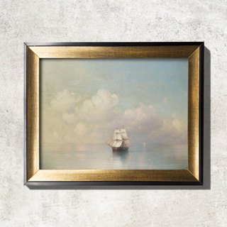 Quadro - Mares Calmos - Ivan Aivazovsky - Moldura em Madeira em Oferta na Shopee