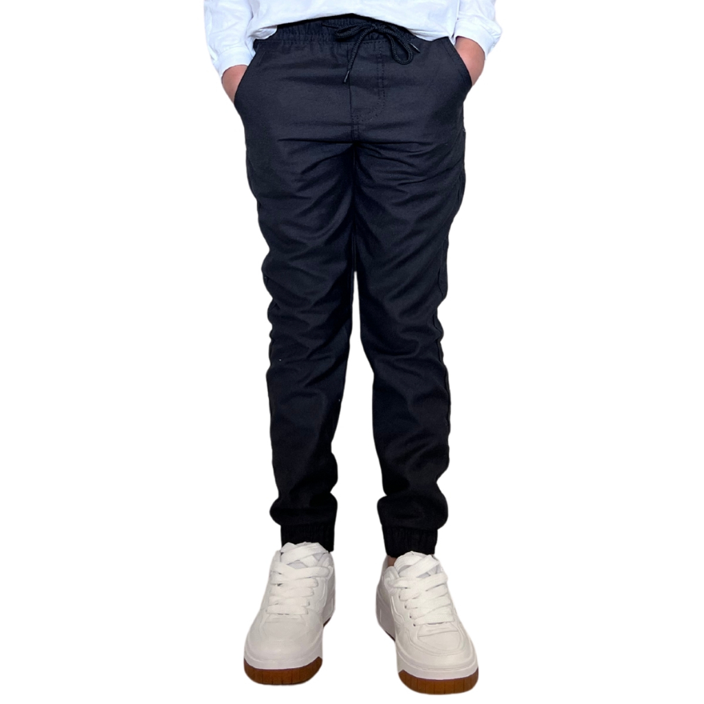 Jogger Infantil Criança Sarja Lisa e Camuflada 2 4 6 8 10 Anos