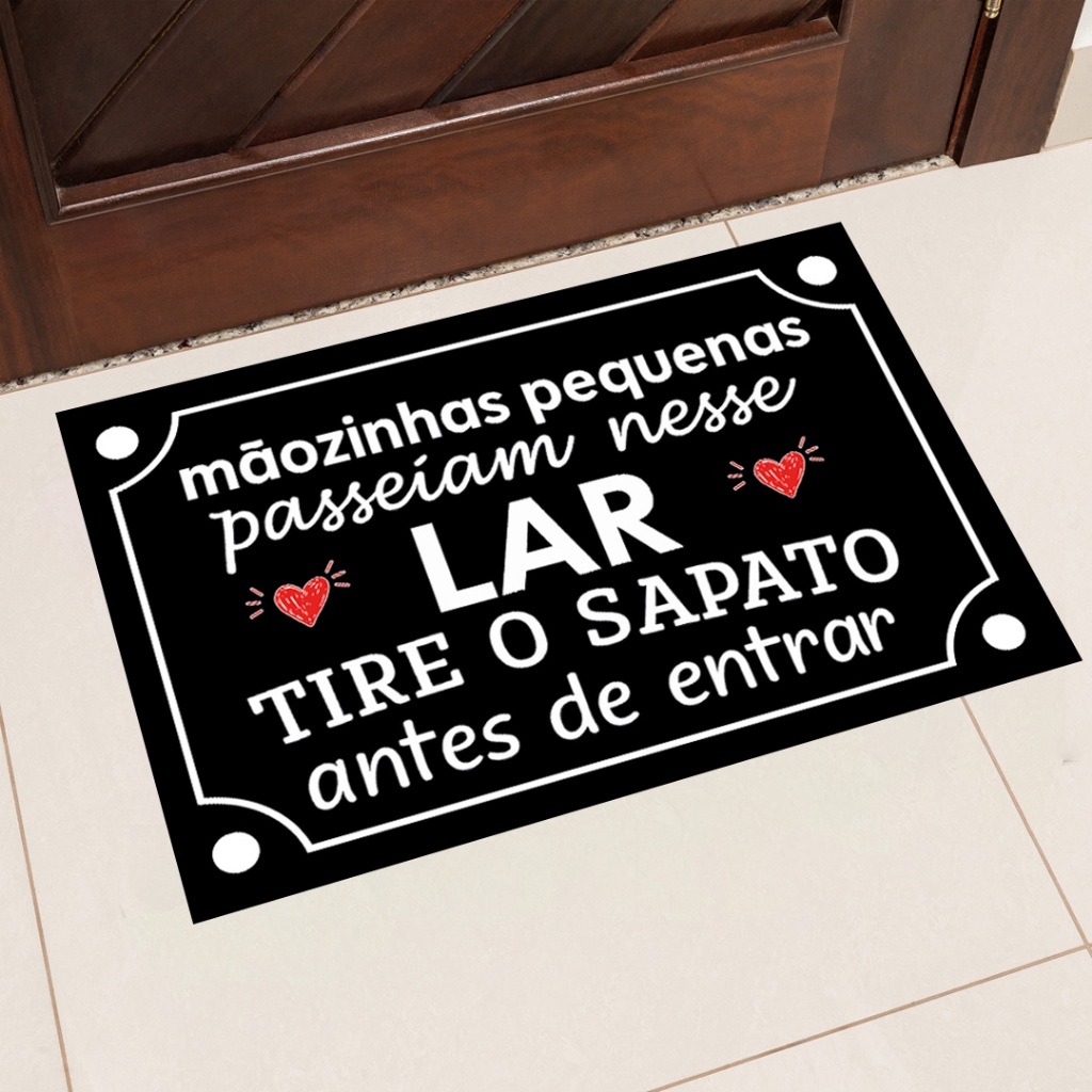 Tapete de Porta Estampa Mãozinhas Pequenas 40x60