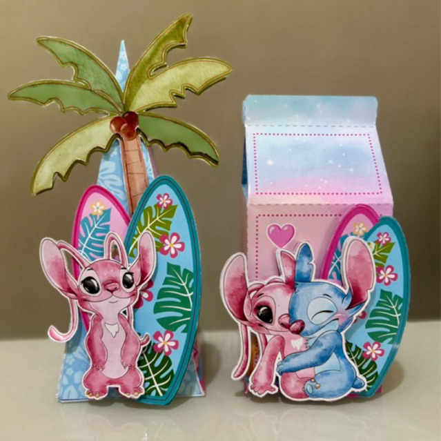 Personalizados Stitch e Angel - Pegue e monte - Lembrancinhas - Aniversário- caixinhas personalizadas - Papelaria
