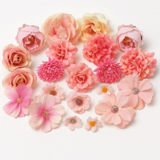 Combinação Estética 30 PCS Diferentes Cabeças De Flores Artificiais Bola Azul  Crisântemo Peônia Rosa Hortênsia em Oferta na Shopee