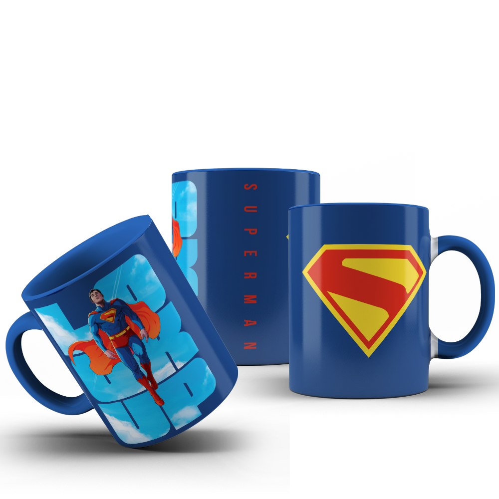 Caneca Super Look Up Man Krypton Legacy Logo Heroi Super Homem Take me home