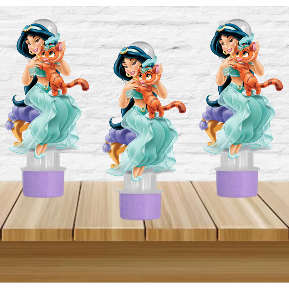 50 APLIQUES PERSONALIZADOS TEMA JASMINE - SEM RECORTE - LEMBRANCINHAS DE ANIVERSÁRIO, CHÁ REVELAÇÃO, FESTAS