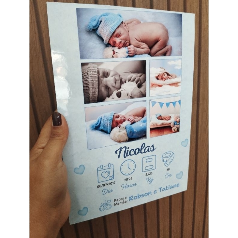 Quadro Bebê MDF Quadro nascimento personalizado Quadro meu primeiro ano Quadro mesversario Placa decorativa