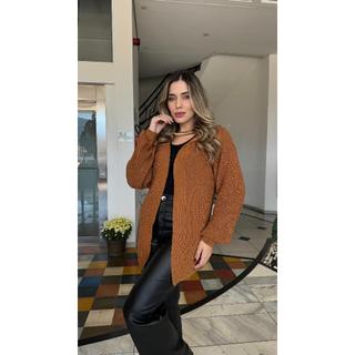 Casaco de Tricô Feminino Casaco Plus Size Feminino Cardigan Plus Size Feminino Cardigan Feminino