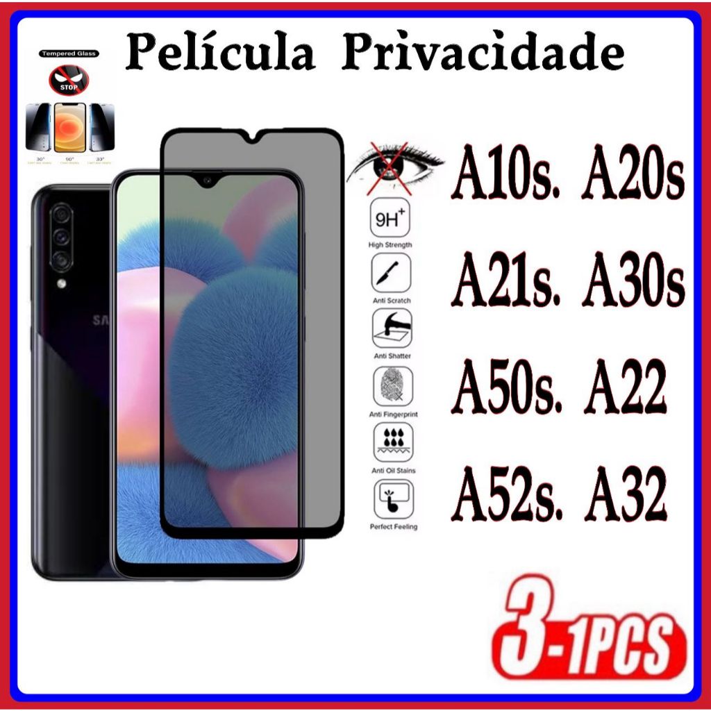 Película Privacidade 3D Anti Spy Samsung A10S A20S A30S A50S A21S A22-4G A32-4G A52S em Oferta na Shopee