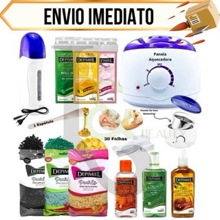 Kit Panela De Cera Aquecedor Roll On Depilação Caseira Kit Completo N 1 em Oferta na Shopee