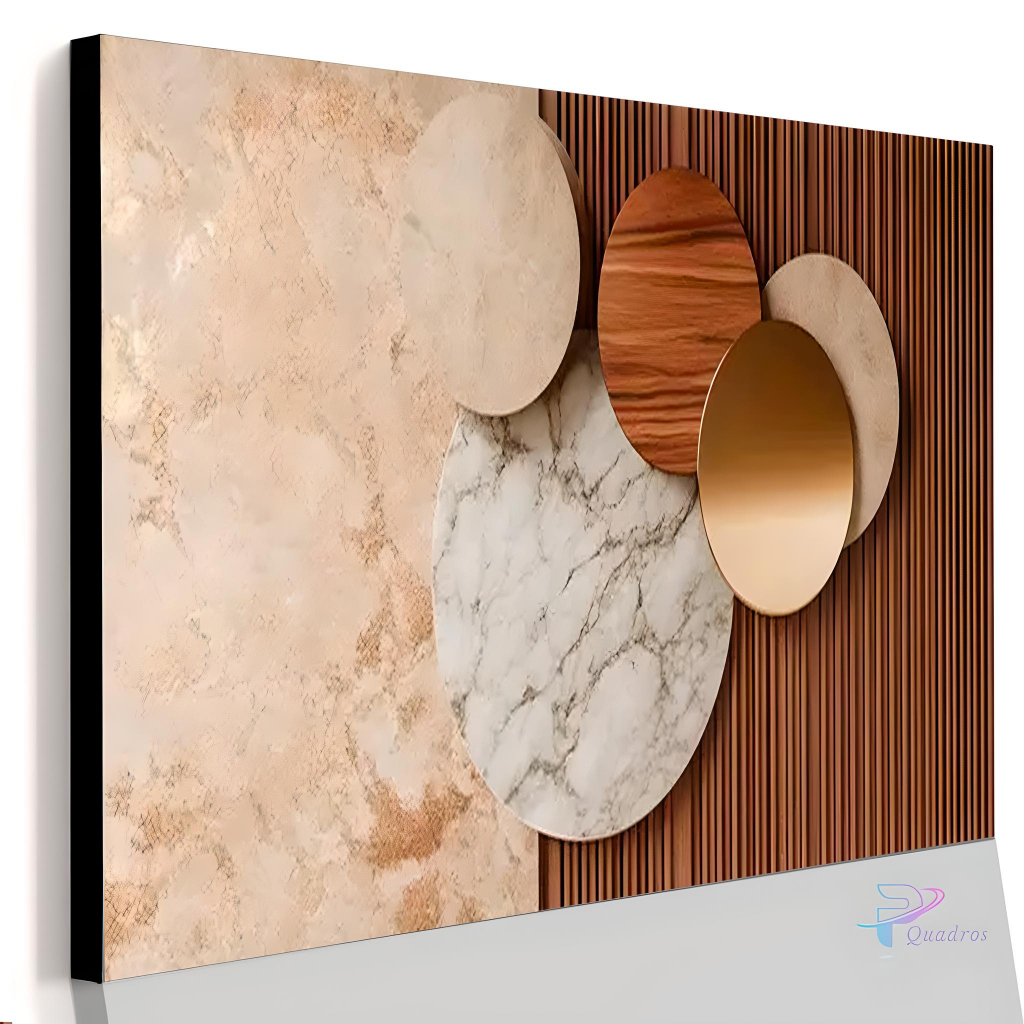 Quadro Decorativo Abstrato Moderno Marrom Mármore Casa Sala Quarto Decoração Hall