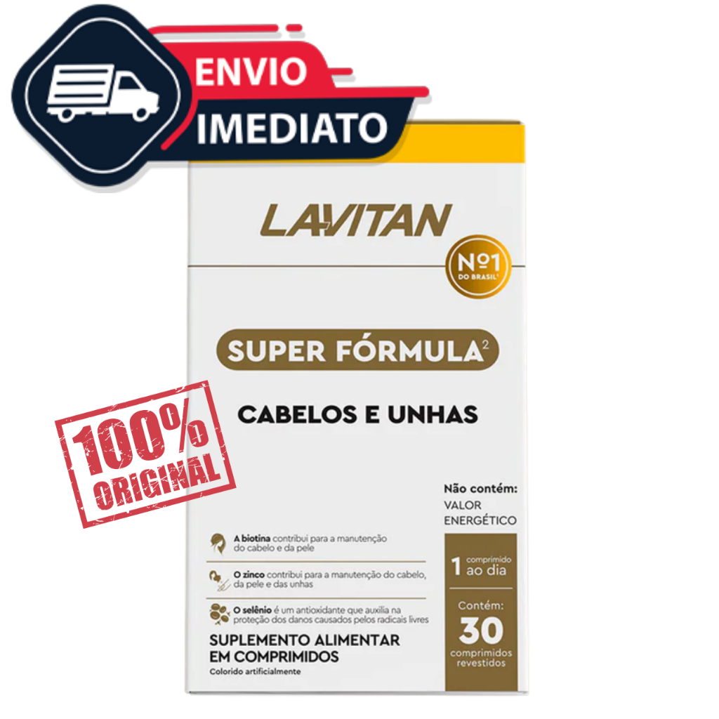 POLIVITAMINICO LAVITAN SUPER FÓRMULA CABELOS E UNHA 30 COMPRIMIDOS