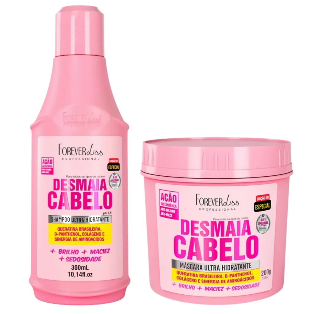 Forever Liss Kit Especial Desmaia Cabelo Máscara 200g e Shampoo 300ml