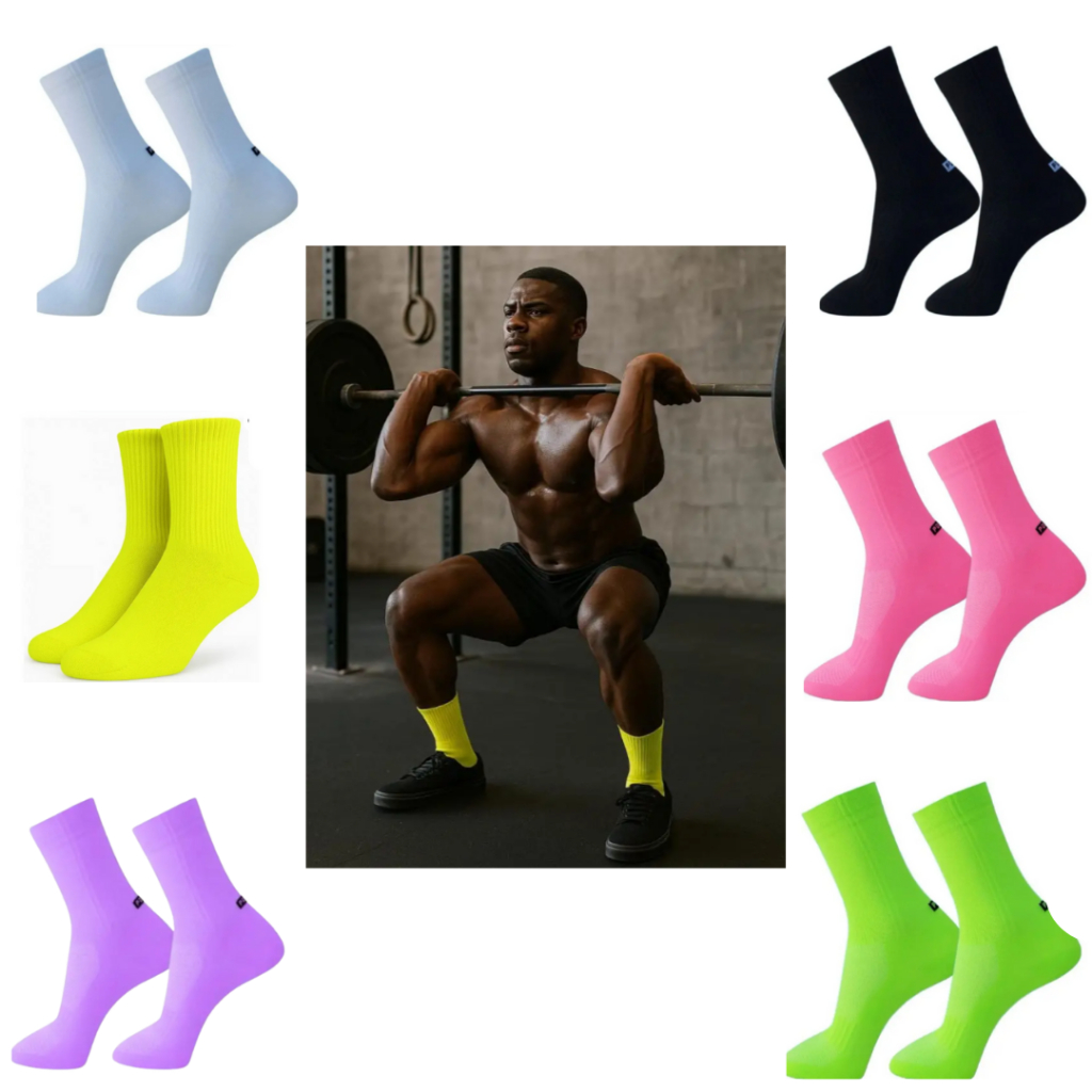 Meia Ciclismo Corrida Crossfit Compressão Bike Cano Médio Unissex Esportiva Para Maratona/Ciclismo/Futebol/Varizes moda
