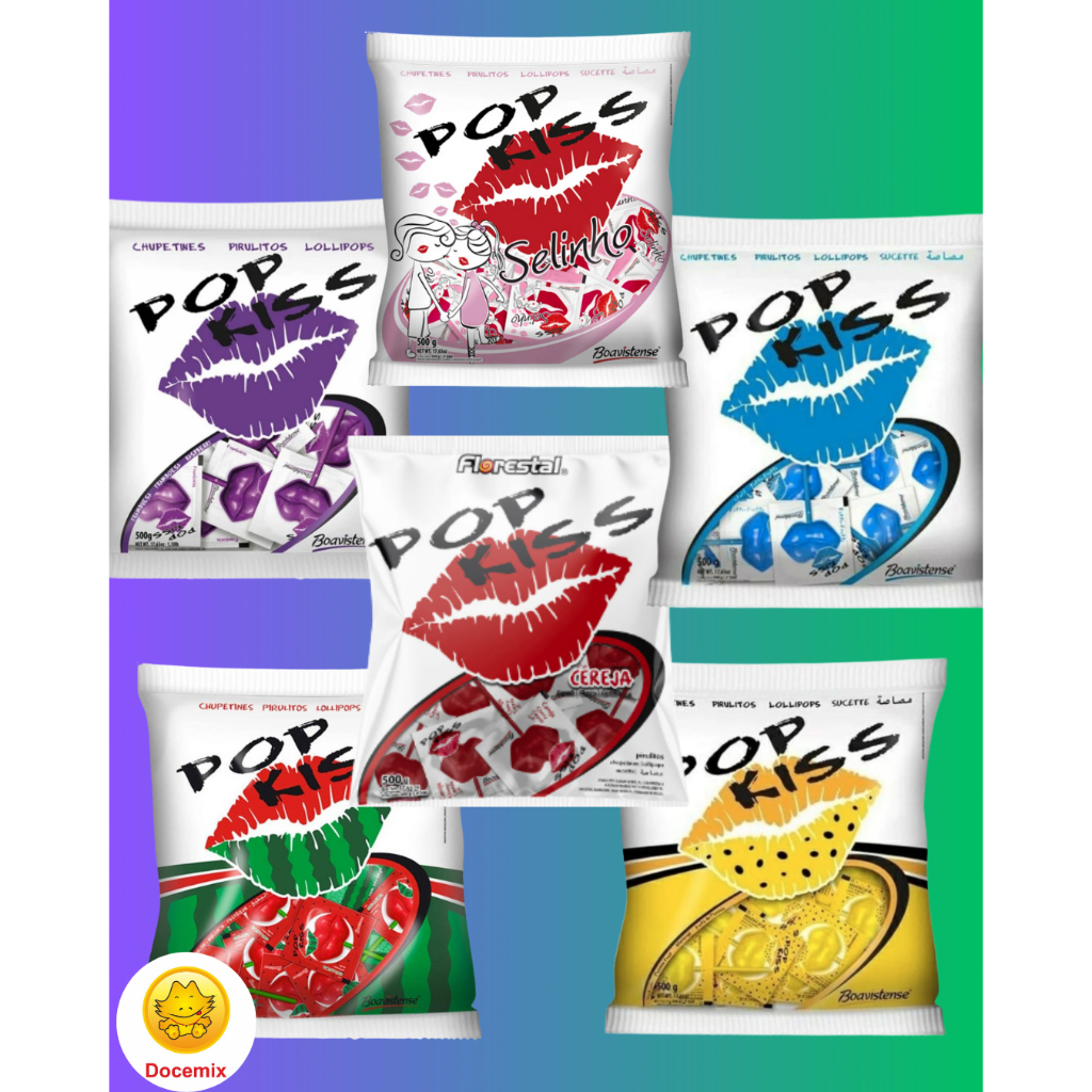 Pirulito pop kiss 500gr c/50uni Boa vistence em Oferta na Shopee
