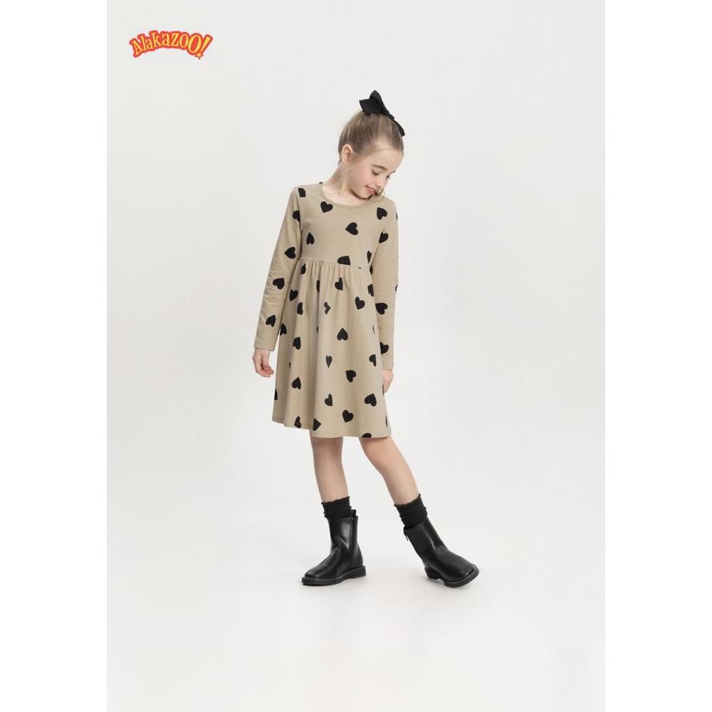Vestido Infantil Estampado Malha manga longa Alakazoo 1,2,3