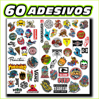 60 ADESIVOS Skate Shape Surf Marca De Moda À Prova D'água Para Bagagem Mala Carro Moto Telefone Notebook Bicicleta Bike em Oferta na Shopee