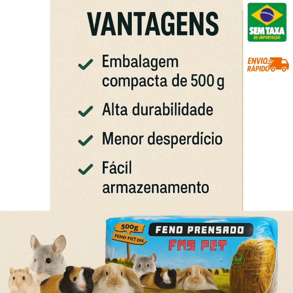 Feno Prensado 500g Feno Tifton FMS PET