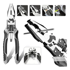 Alicate Multifuncional Wire Stripper para Eletricista, Ferramenta de Crimpagem, Corte Descascador