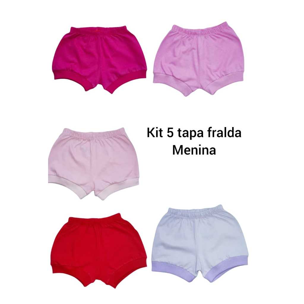 KIT 5 short / tapa fralda / para bebê 100%algodão