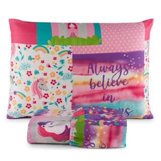 Jogo de Lençol Infantil 2 Peças Com Elástico Solteiro Estampas Divertidas Feminino e Masculino em Oferta na Shopee