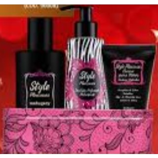 Style Pleasures Kit com Fragrância 50ml + Hidratante 200ml + Creme para as mãos 60g + Lata Mahogany Renda Raridade LINDO