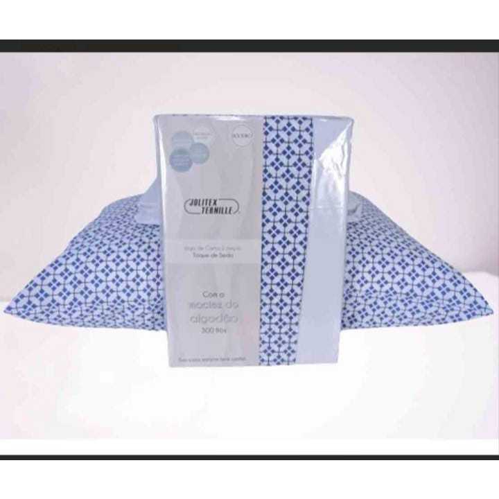 Jogo de Cama 300 Fios para Cama de Casal com 3Pçs, Toque de Seda - Jolitex Ternille