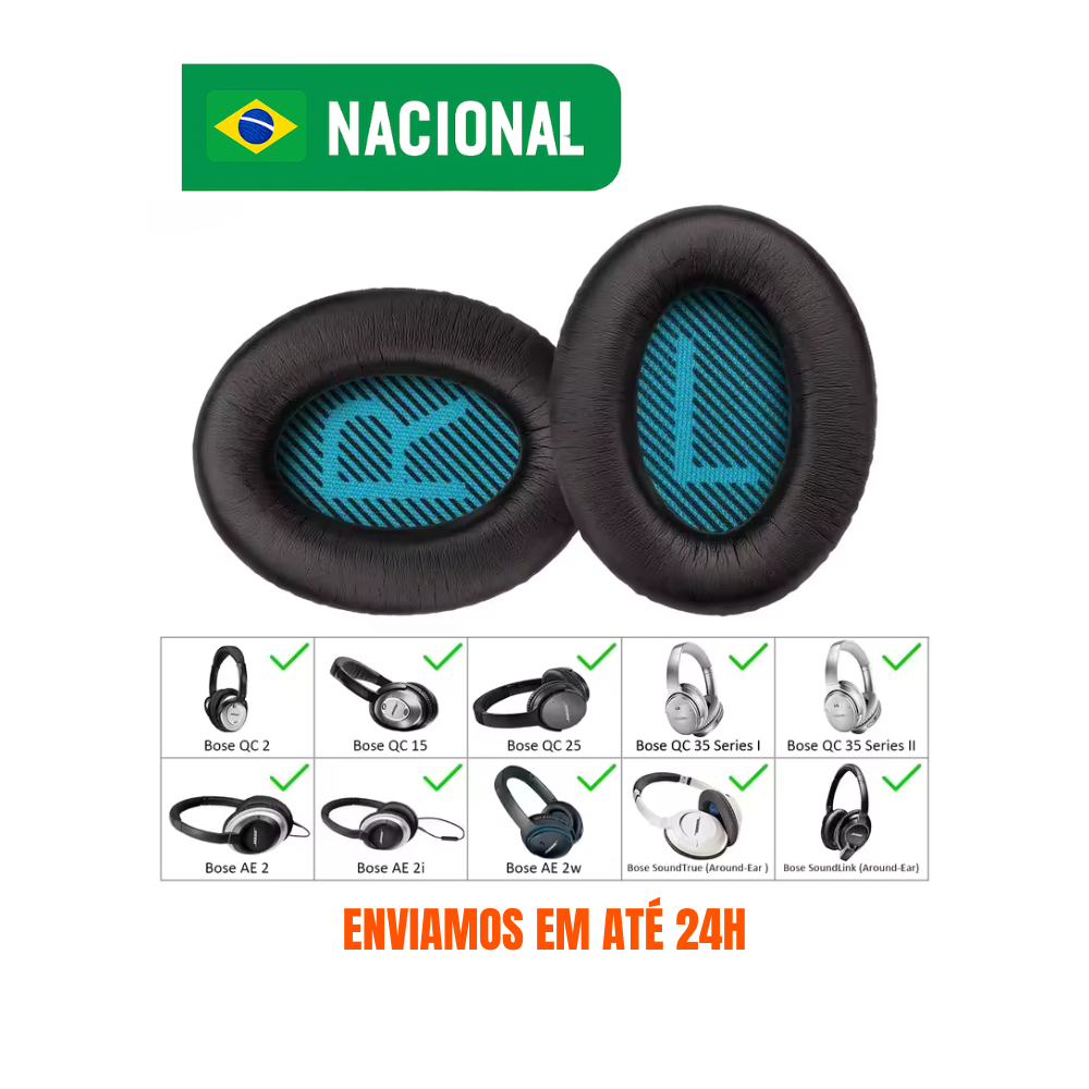 Almofadas GeekPads Para Bose QC35 QC25 QC15 AE2 AE2i AE2w Espuma Premium Conforto Máximo Reposição